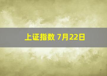 上证指数 7月22日